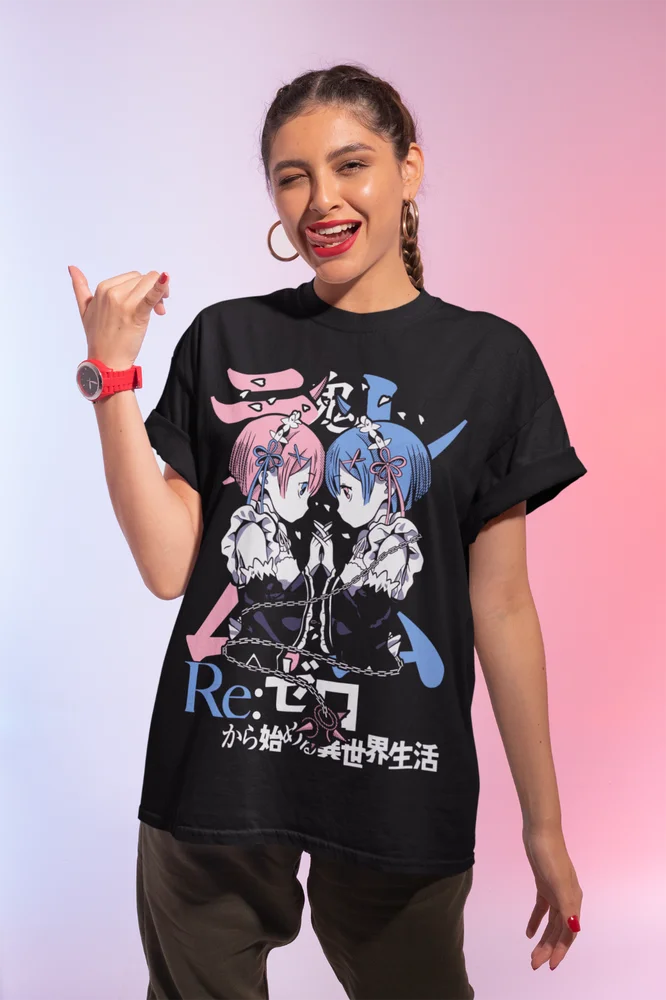 Camiseta Rem Re Zero, Subaru, Japonês, Cute Re Zero Ram, Camiseta macia com gráfico unissex