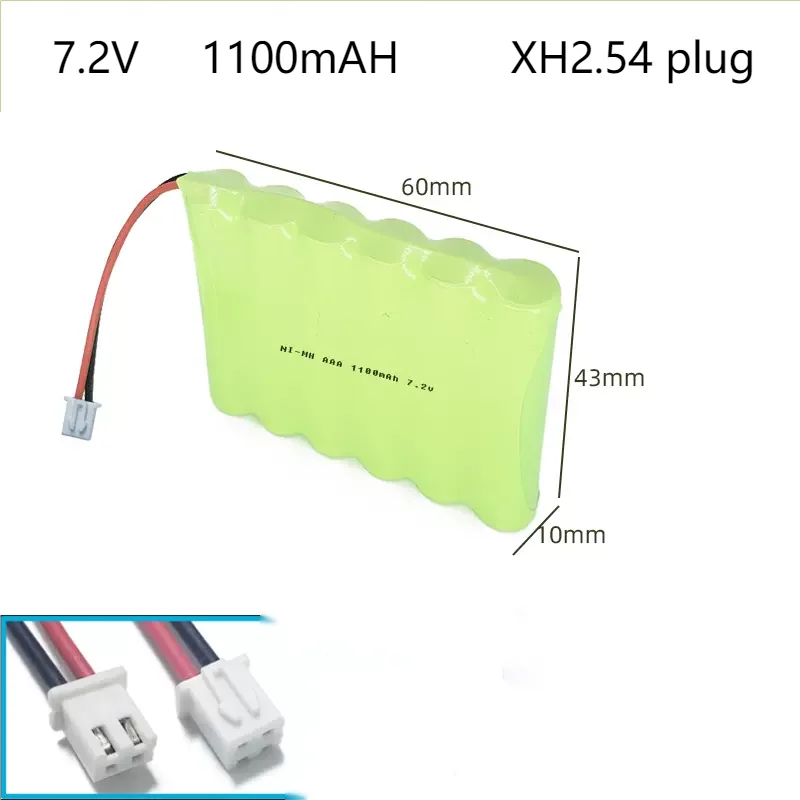 Akumulator Ni-Mh 7,2 V AAA 1100 mah z wtyczkami do zabawek oświetlenie awaryjne bezprzewodowy telefon komórkowy pilot samochodowy