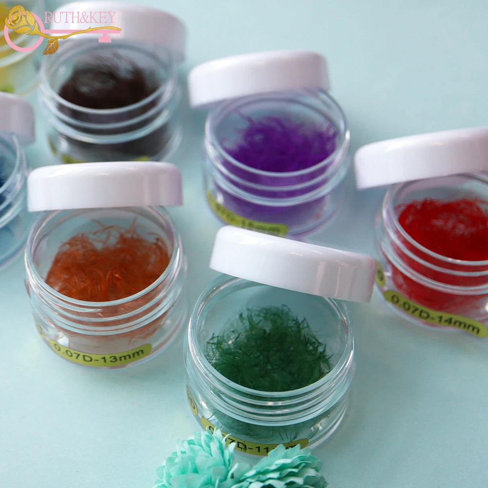 Colored Premade Loose Fans 500 Fans Thin Pointy Base Lash Extensions 8-15mm Mixed Russian Volume Lashes Eyelashes