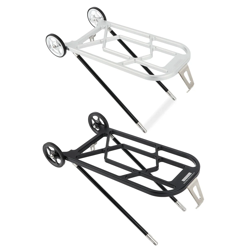 

Bicycle Luggage Carrier For Brompton Bike Aluminum Alloy With Easy Wheel Lightweight Folding Bicycle Parts Rear Shelf