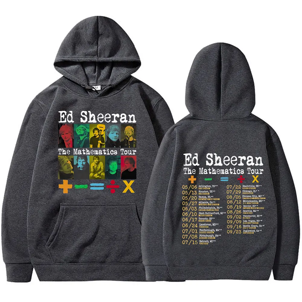 Ed Sheeran Mathematics Tour 2024 Hoodies Fans Gift Harajuku Hip Hop Oversized Pullovers Men's Women Fashion Vintage Sweatshirts