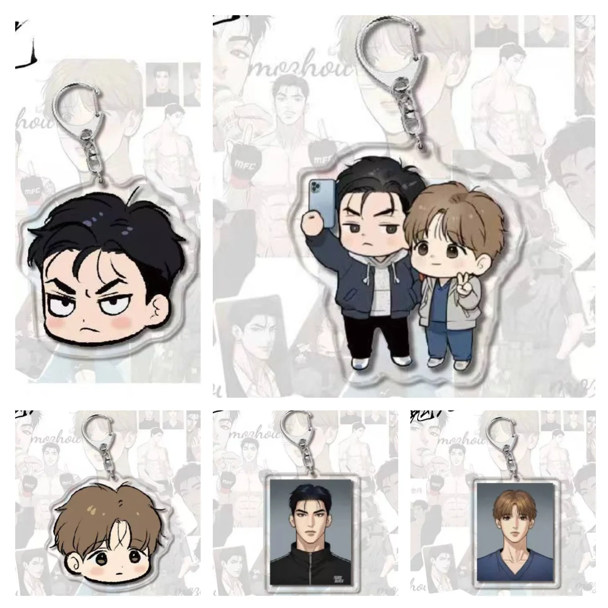 2024 Anime Korean Manga BL Manwha JinxJoo Jaekyung Kim Dan Keychain Cartoon Creative Cartoon Figure Two Side Acrylic Keyring