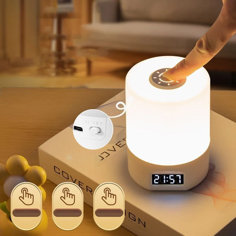 Table Lamp Night USB LED Lamp Switch Rechargeable Desk Lamp Clock Kitchen Hallway Closet Bedroom Home Night Light Three Colors