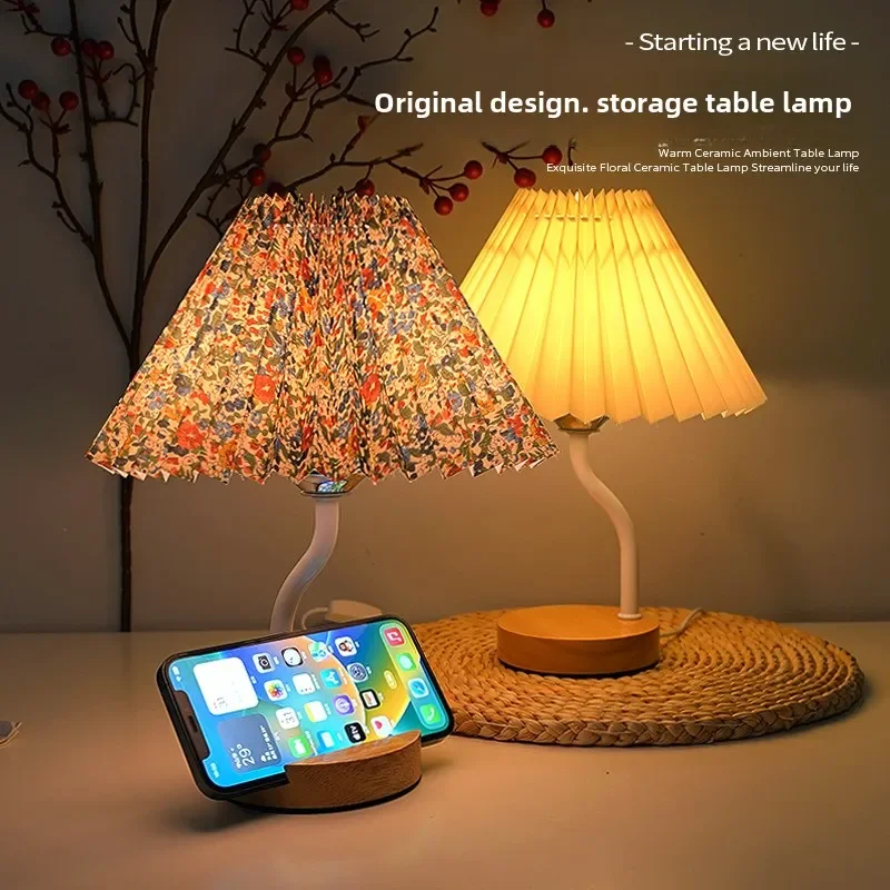 Nordic Storage Table Lamp Bedside Remote Control Night Light Baby Feeding Bedroom Sleep Light Creative Atmosphere Light