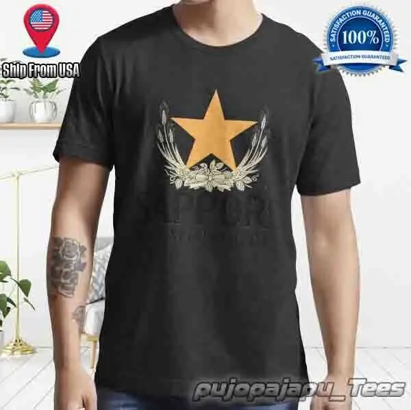 New Item Sapporo American Funny  Logo Men's T-Shirt Size S-5XL