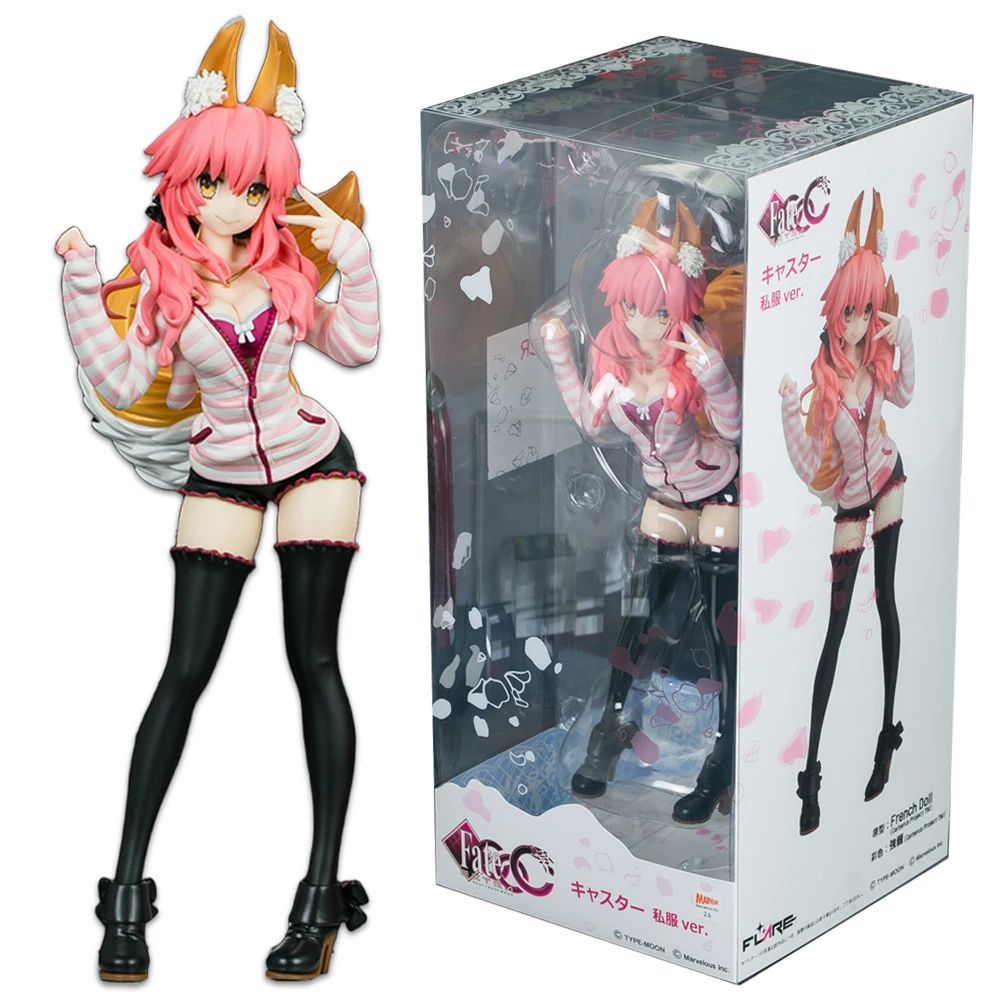 25CM Anime Fate/Extra CCC Tamamo geen Mae Figuur 1/7 Caster Plain Kleding ver Stand Model Speelgoed pop Action Figure Collectie Geschenken