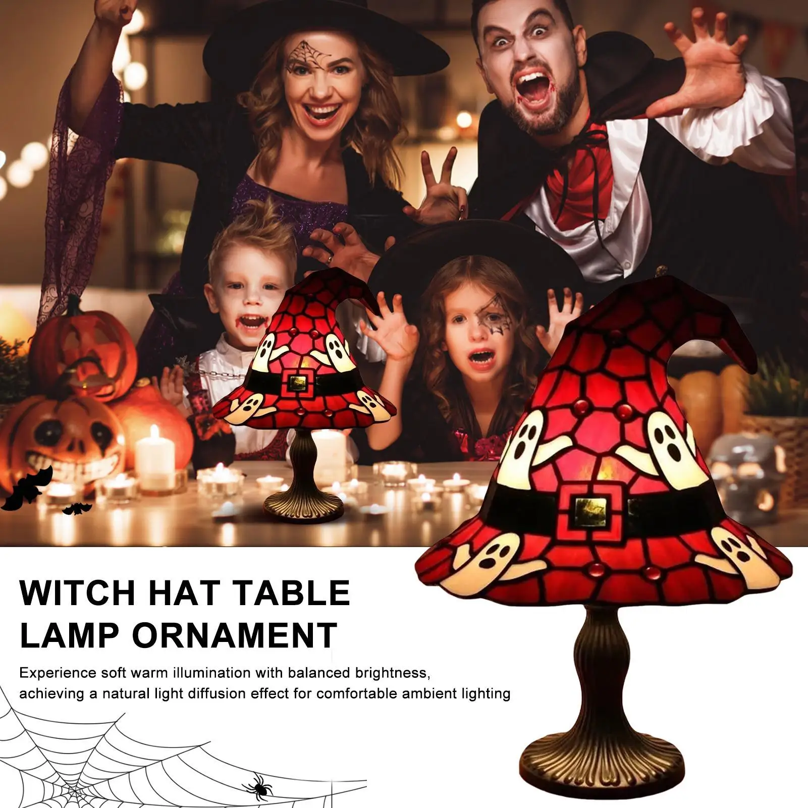 Halloween Lamp Mysterious Witch Hat LED Light Creative Halloween Desk Lamp For Dining Table Balcony Kitchen Basement Bedroom