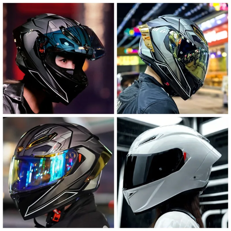 HOT P7 Suitable for Big Head Full Face Motorcycle Helmet Motocross Racing Helmets Moto Adult Motorbike Street Touring Riding DOT