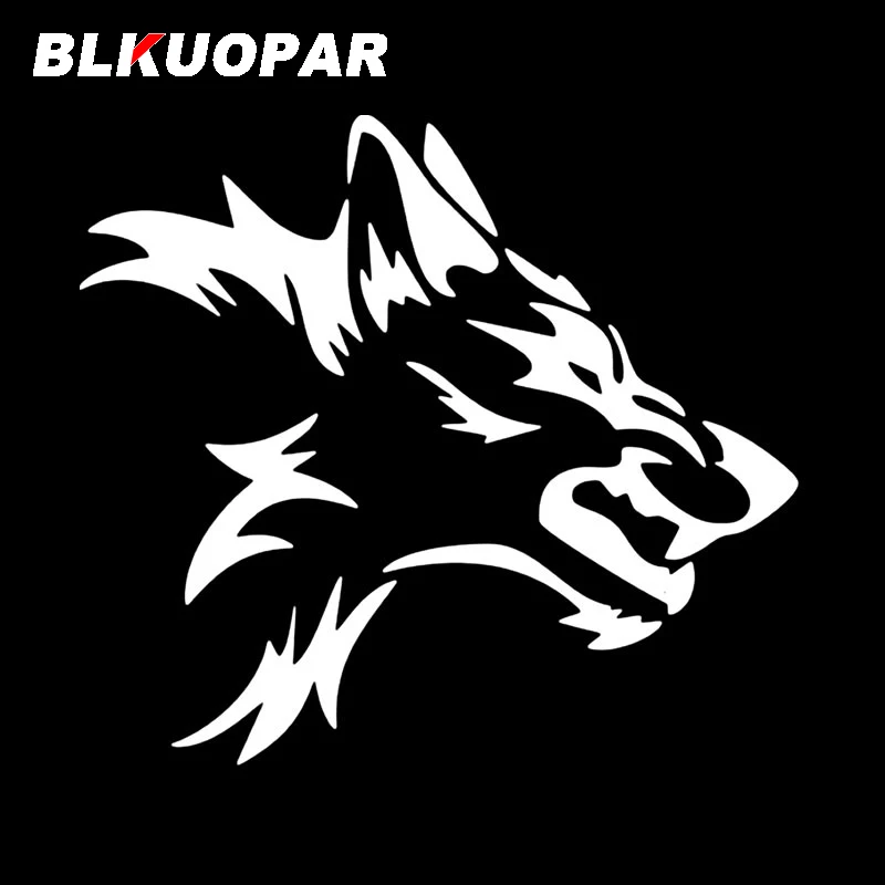 BLKUOPAR Black Beast Wolf Head Car Stickers Brave Animals Luggage Decal Scratch-Proof Die Cut Bumper Motorcycle Car Styling
