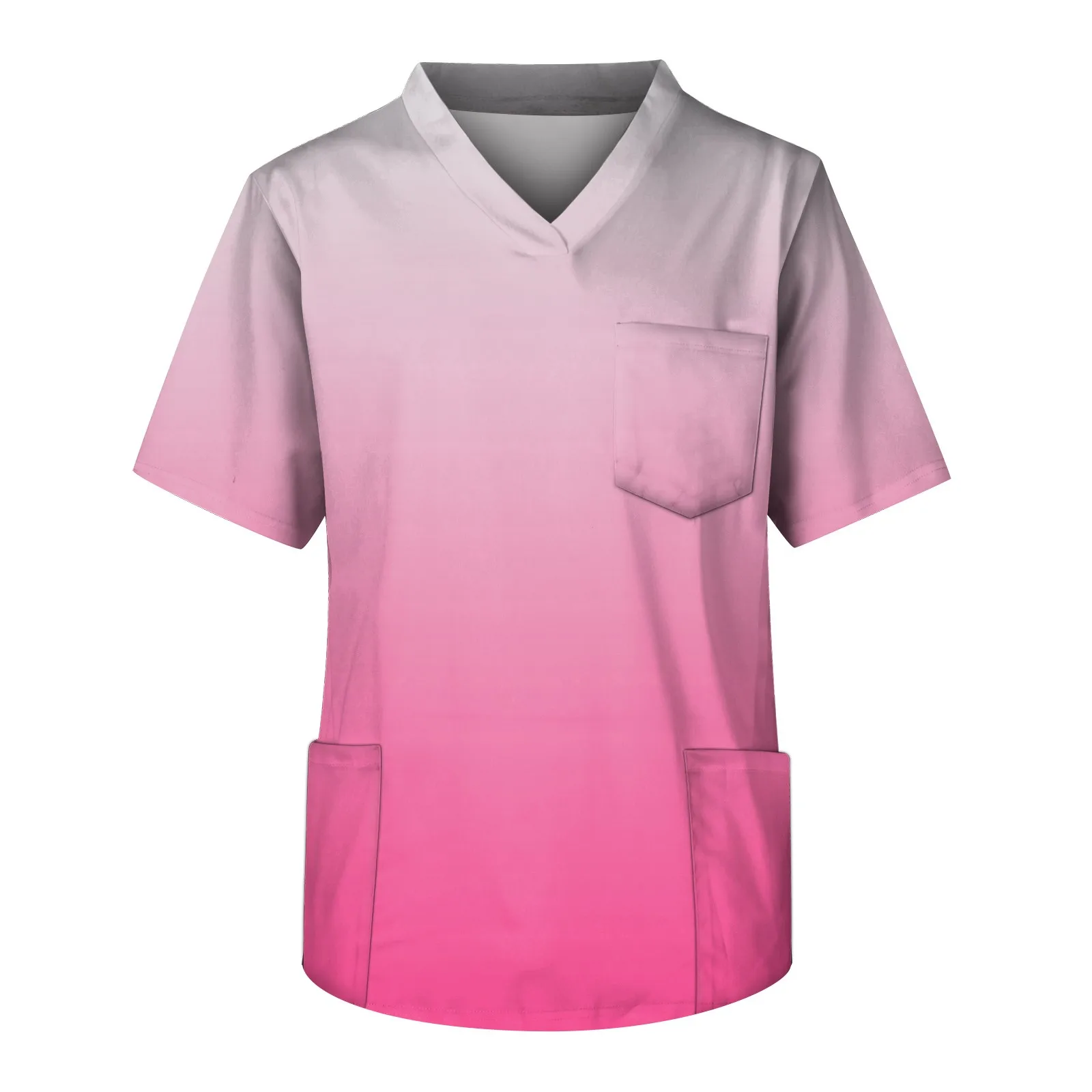 Men 's Nurse Uniforms Pet Shop Doctor Set Medical Dentist Overalls Summer Lab Workwear Short Sleeve Gradient Print Nursing Top