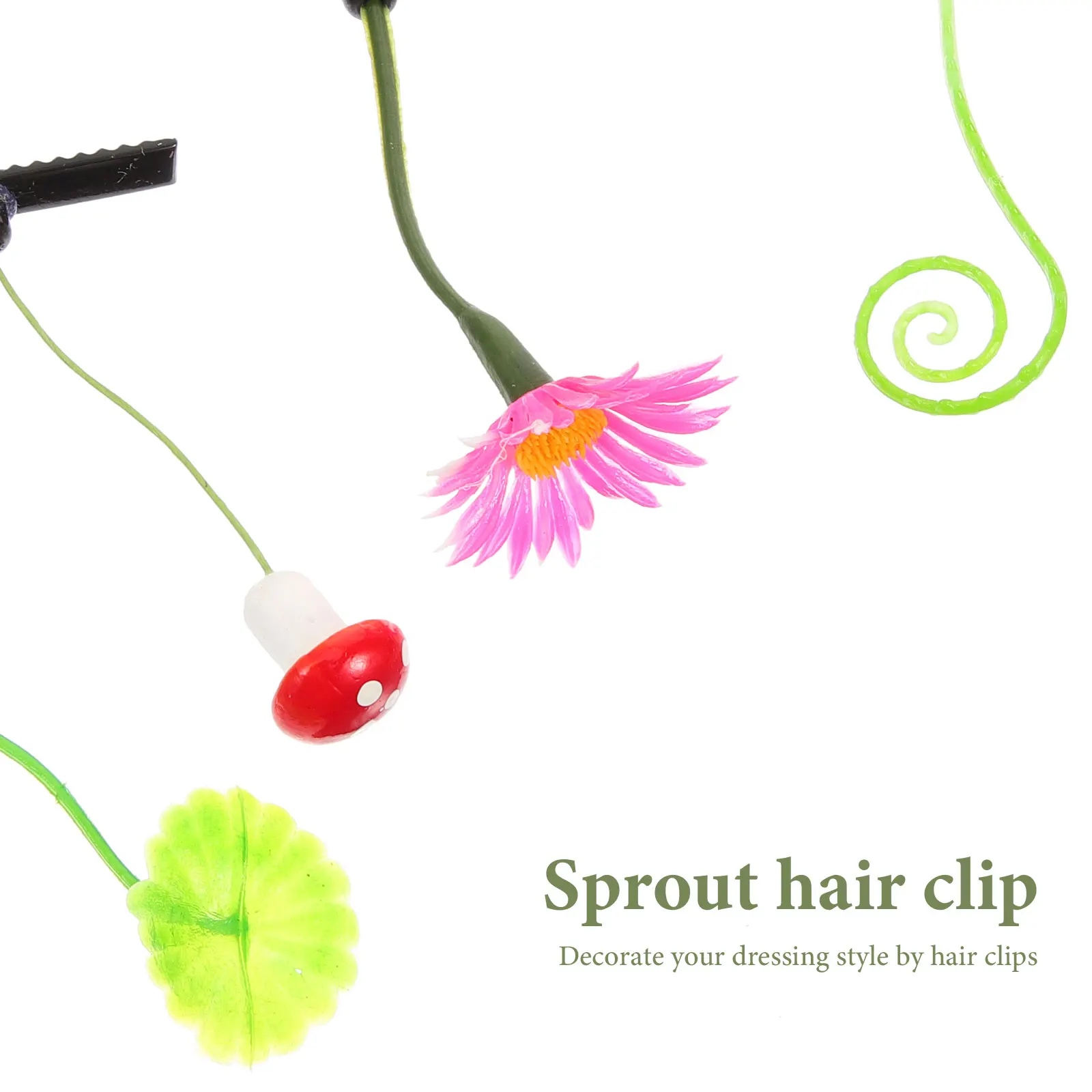 

24pcs Plant Hairpins Sprout Clips Festival Bean Resin Barrettes Girls Party Accessories Thin Hair Tiny Cute Women Hairstyles