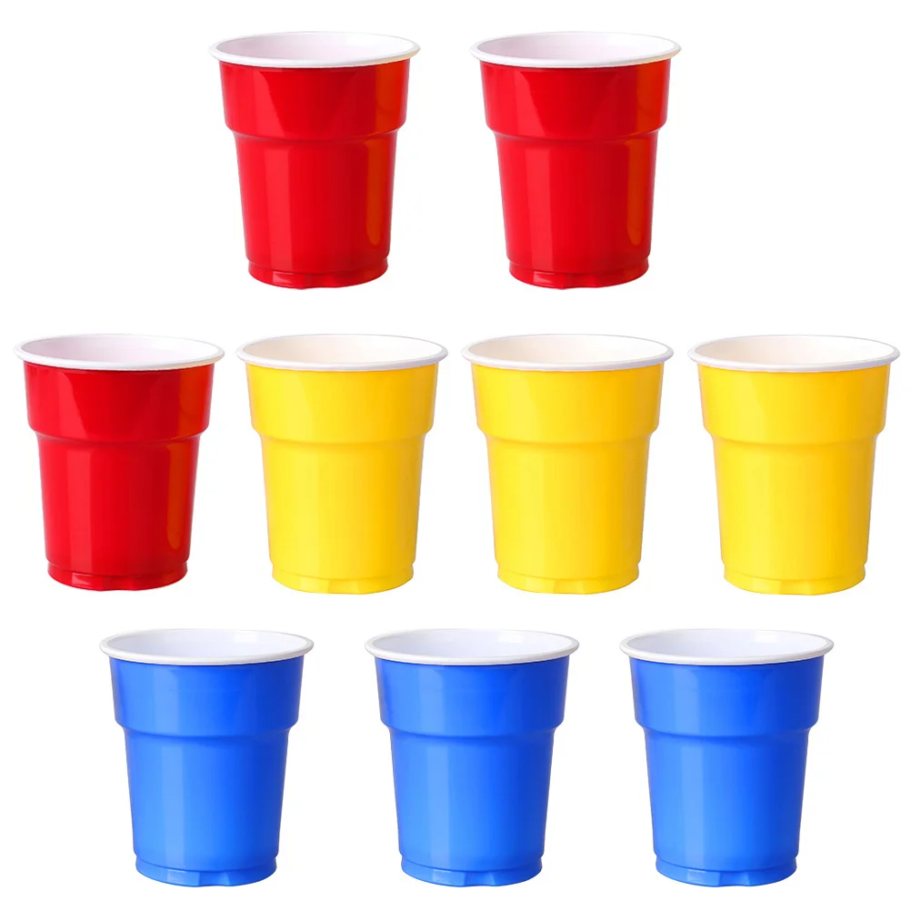 

30Pcs 200ml Colorful Thickened Plastic Party Cups for Adults Kids Disposable Hot Cold Cups Picnic Drinking Mugs (Yellow and Red