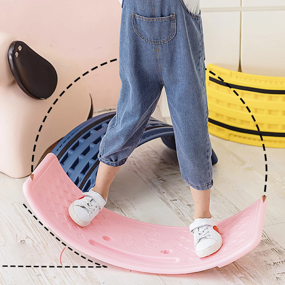 Seesaw Balancing Toy Multifunctional Curved Wave Board Non Slip Balance Rocker Board Balance Trainer Board for Kids Children