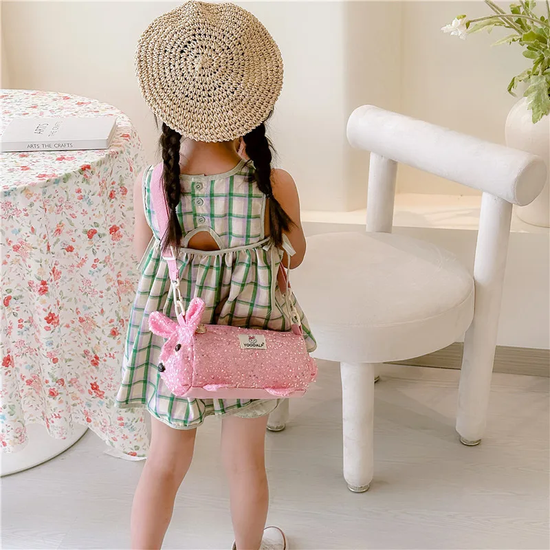 Korean Version Of The Children's Bag Cartoon Cute Bunny Sequins Girls Crossbody Bag Children Out Of The Storage Coin Purse