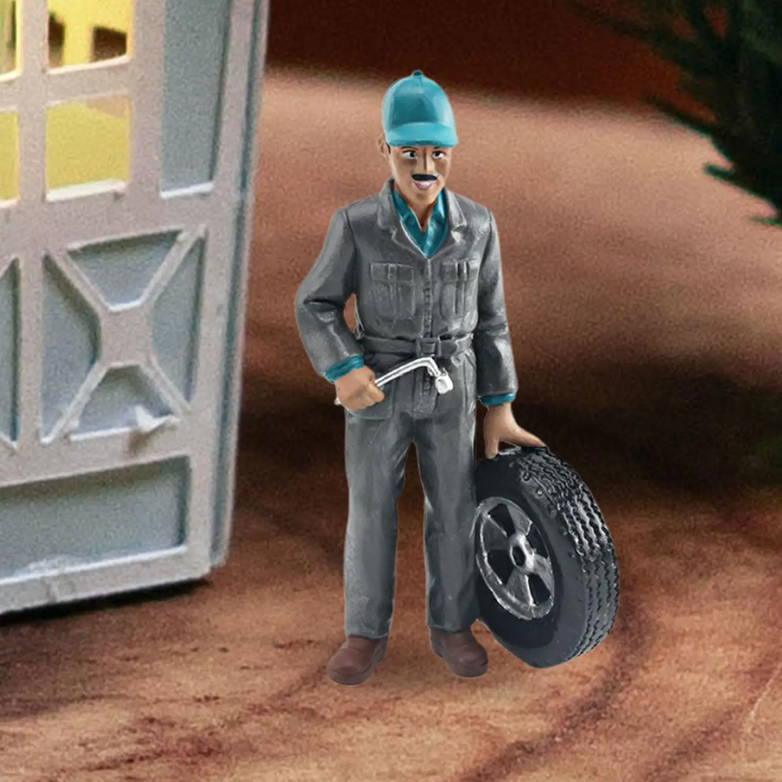 6x شخصية مصغرة مصنوعة يدويًا لديكور المكتب تمثال ديوراما مشاهد حرفية