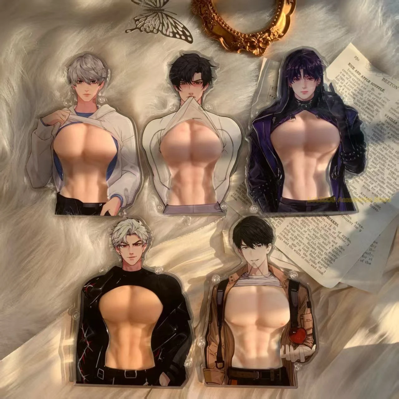 

Game Love and Deepspace Caleb Rafayel Xavier Sylus Soft Pectoral Pinch Squeeze Silicone Rubber Acrylic Stand Model Cartoon Gift