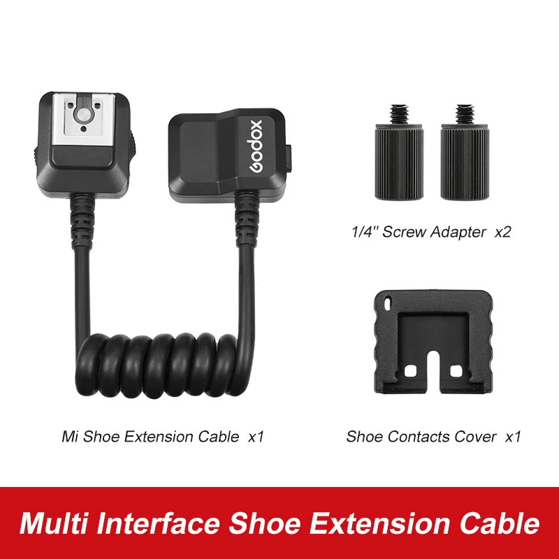 Godox GAC-IC13 Multi Interface Schoen Verlengkabel voor Sony Camera, 50CM Flitsschoen Adapter voor Microfoon Professionele Audio Con