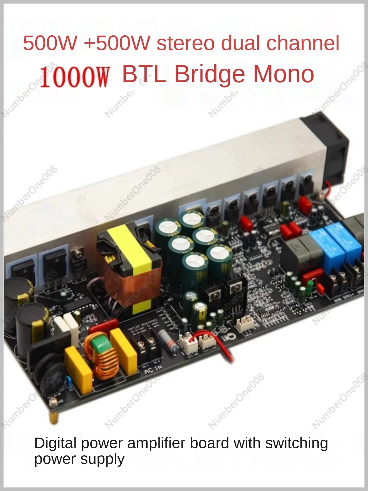 

Yd1000w High-Power Class D Digital Amplifier Board Dual Channel 500W 500W Bridge 1000W with Switching Power Supply