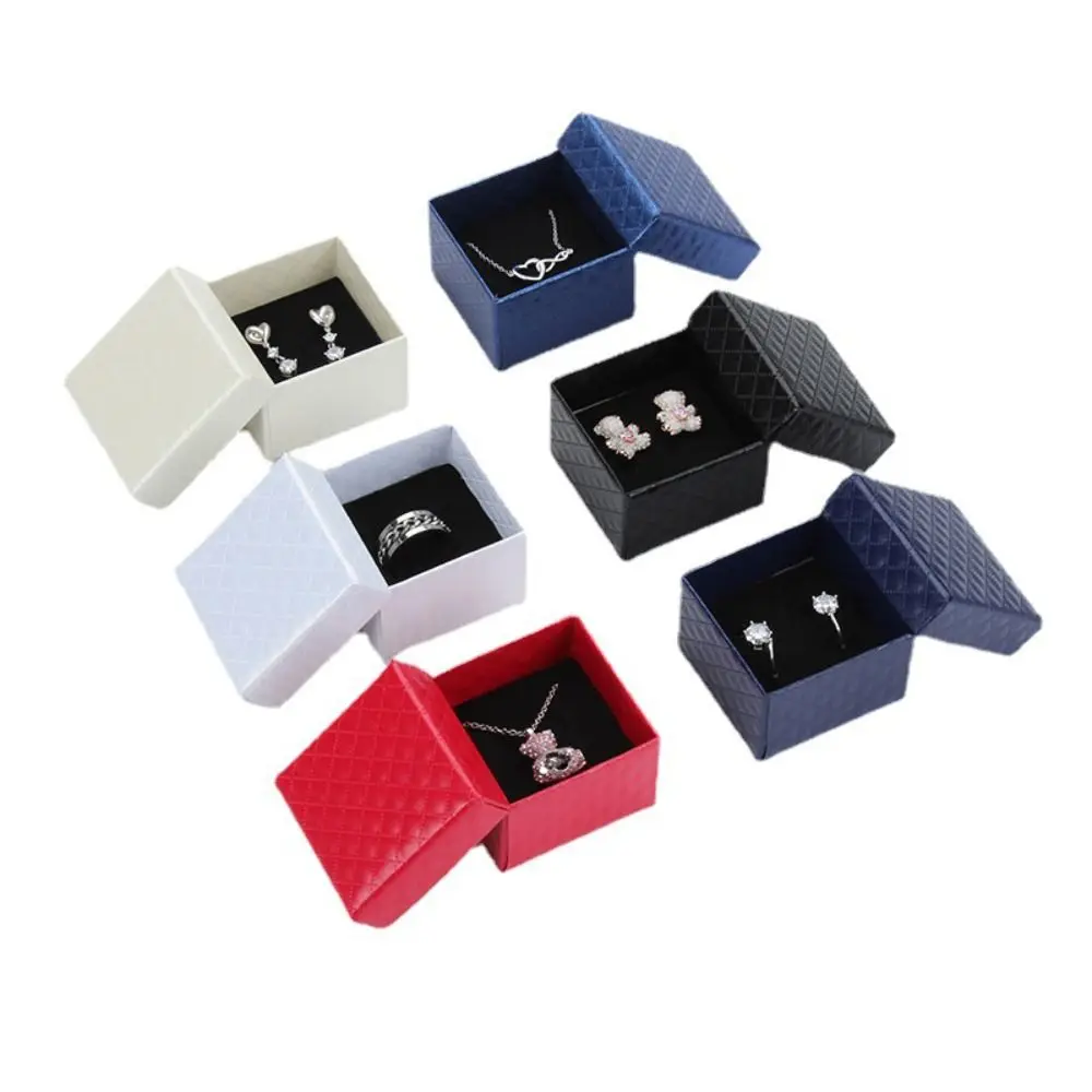 6 шт., модный чехол из губки, подарочная коробка для ювелирных изделий, многоцветная изысканная коробка для колец, бумажная коробка для демонстрации ювелирных изделий, дорожные аксессуары