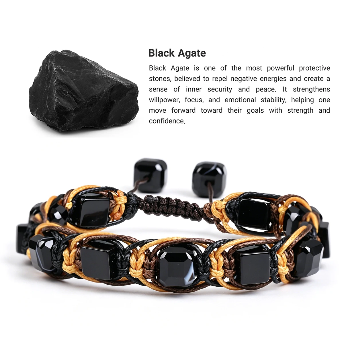 Herren-Armband aus natürlichem Citrin, gewebtes Armband, roher gelber Kristall, zieht Reichtum, Fülle, Heilstein, Schmuck, Geschenk für männliche Geschäftsleute – Detail 19