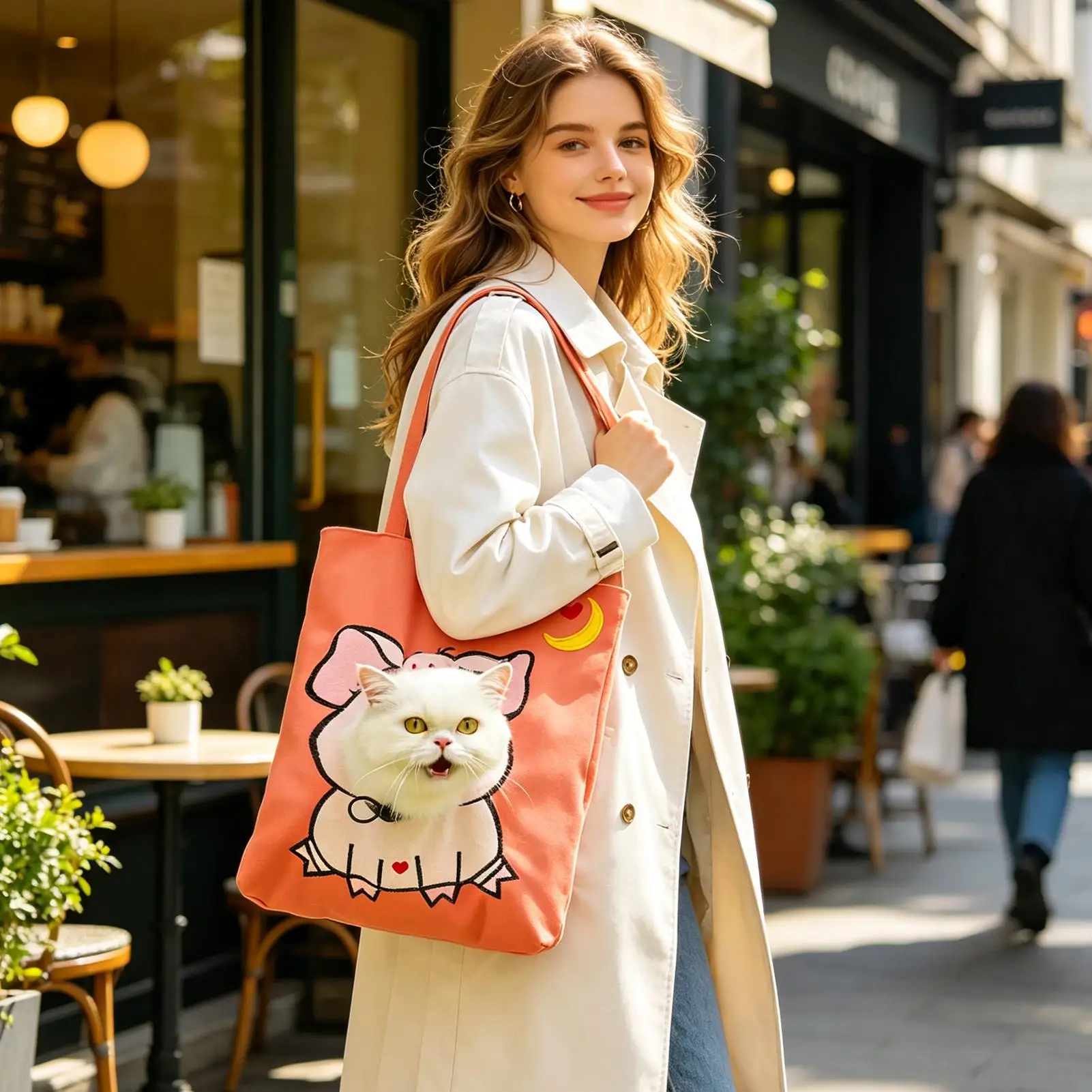 Cat Carrier Bag Cartoon Carrying Dog Pouch With Head Hole Travel Puppy Carrying Bag For Pet Parents Animal Lovers Travelers