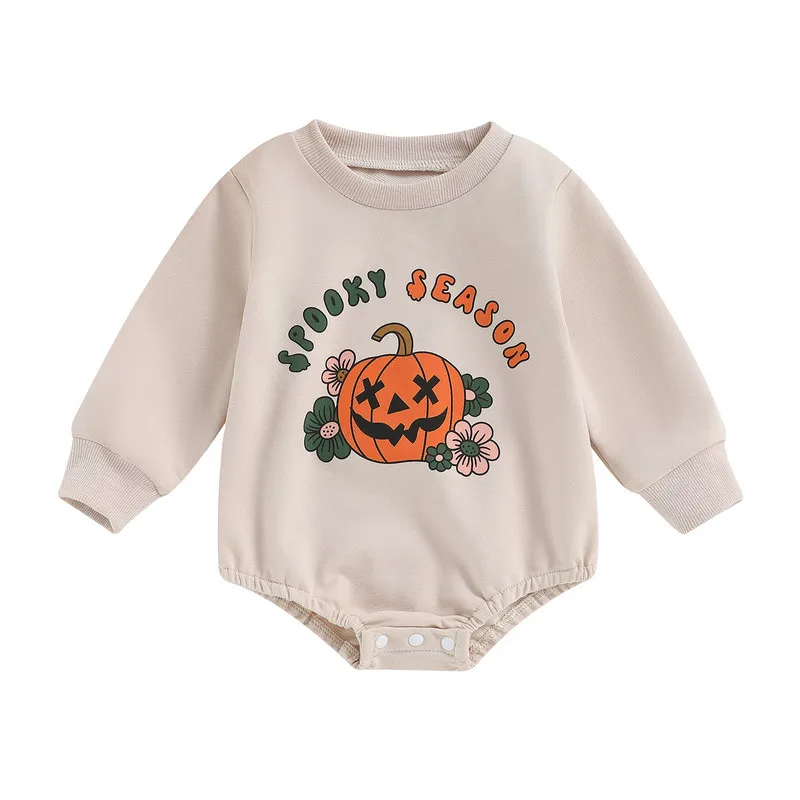 

Halloween Baby Girl Casual Bodysuit Autumn Clothes Long Sleeve Ghost/Pumpkin Princess Jumpsuit for Kids Baby Items Clothing