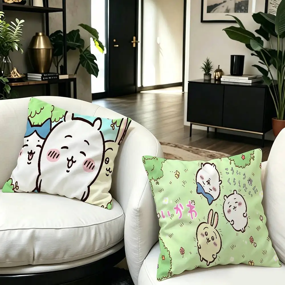Cute Japanese C-Chiika-waE Usagi Office Cushion Pillowcase Car Cushion Cover45X45CM Lumbar Pillowcase Sofa Pillowcover