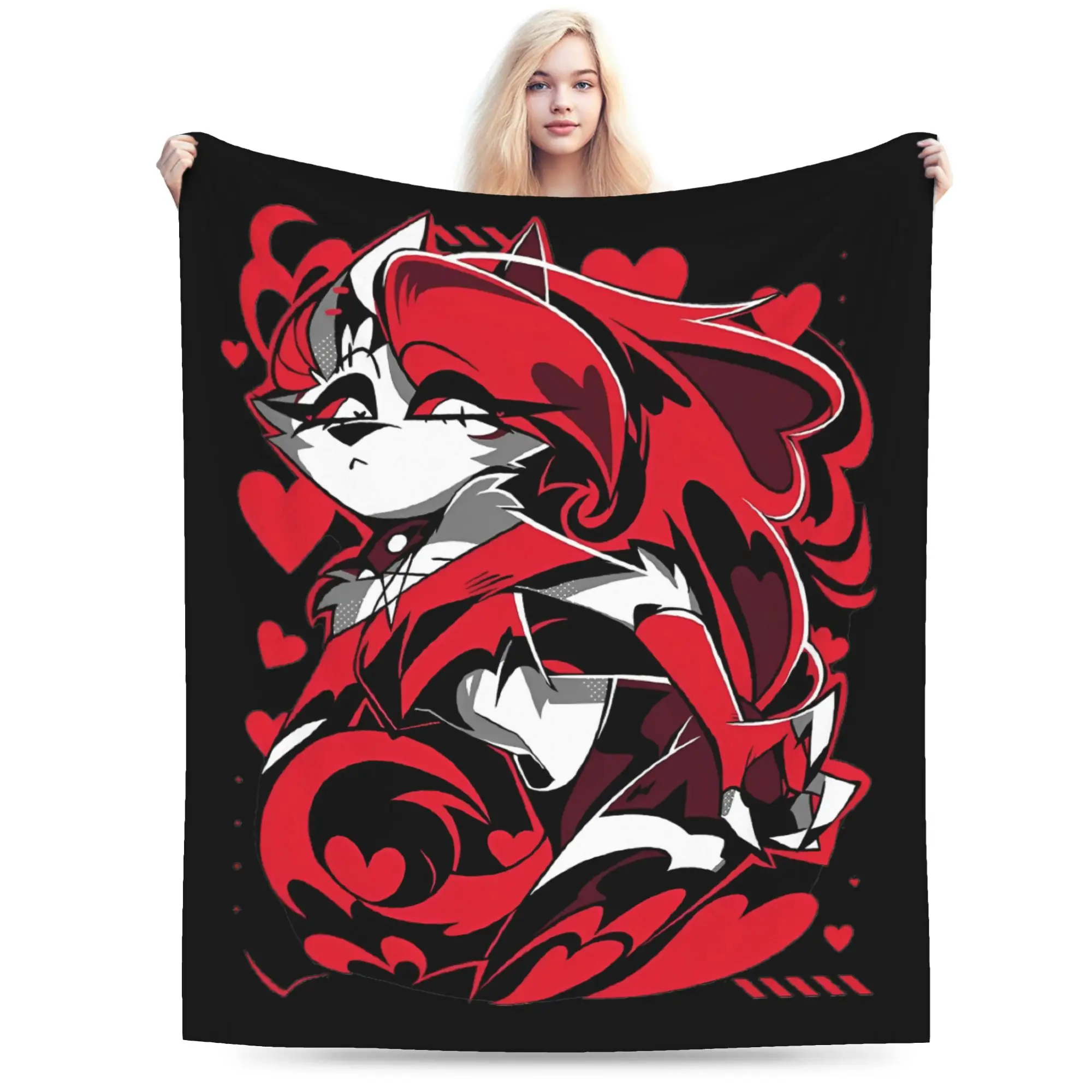 Cartoon Helluva-Boss Blanket Flannel Summer  Breathable Lightweight Throw Blankets for Sofa Office Bedspread