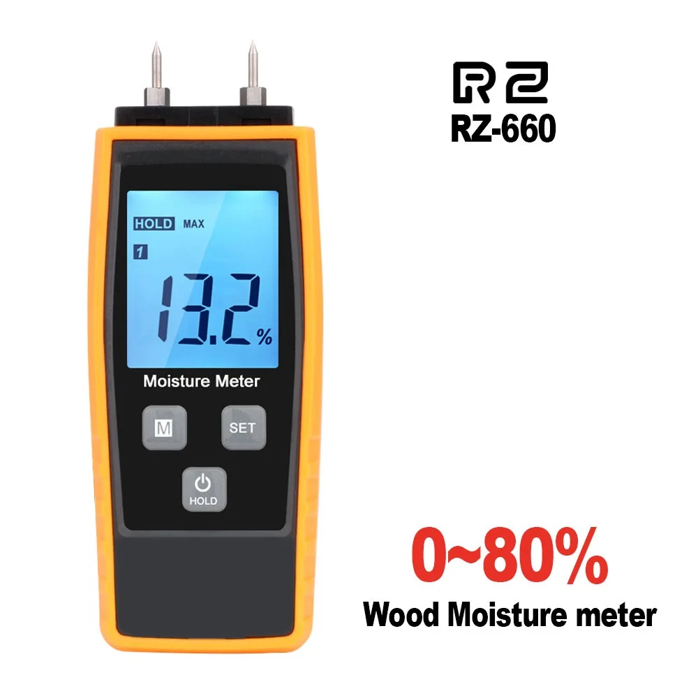 RZ Wood Moisture Meter Digital Hygrometer Woodworking Humidity Tester Timber Damp Detector