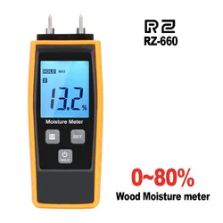 RZ Wood Moisture Meter Digital Hygrometer Woodworking Humidity Tester Timber Damp Detector