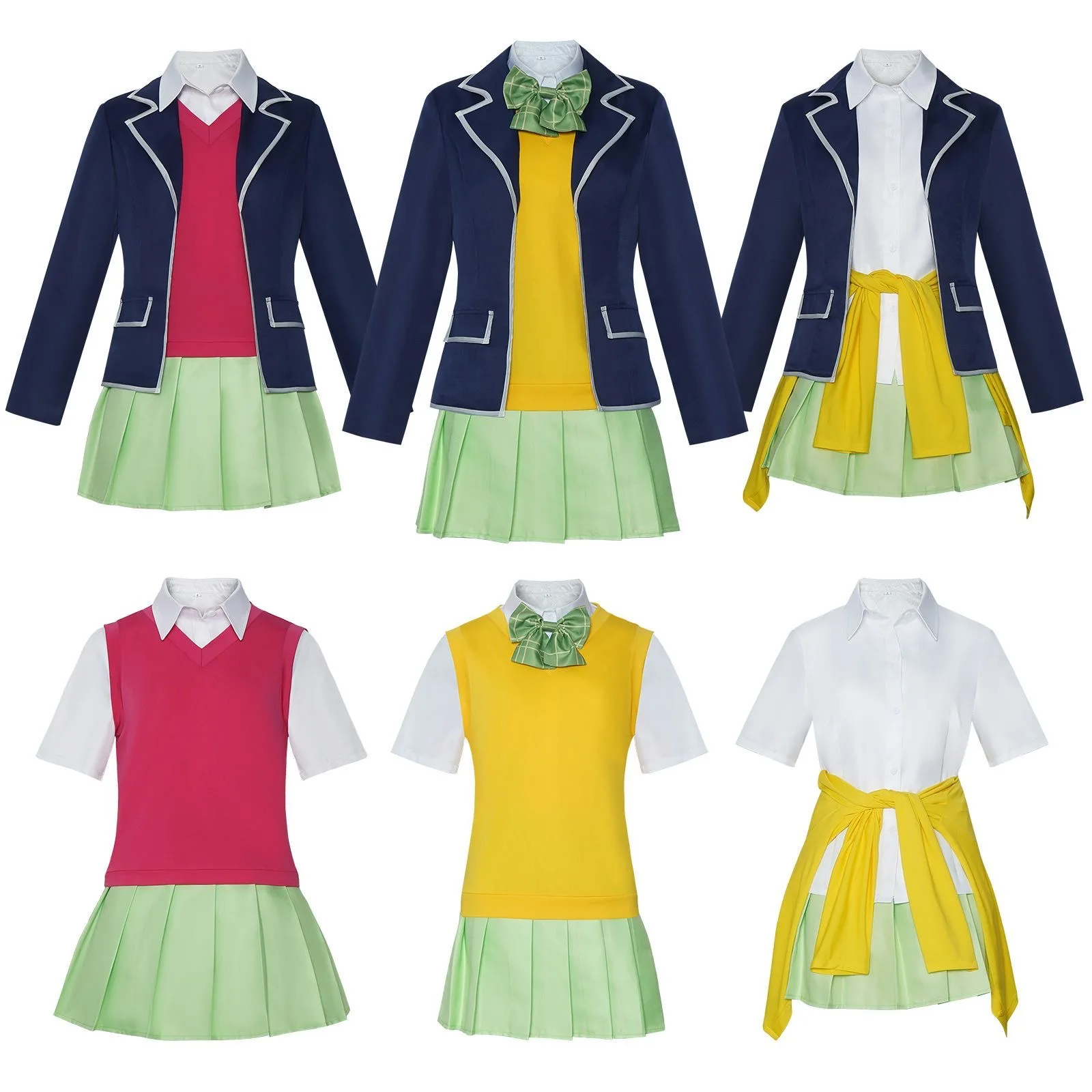 Conjuntos de uniformes escolares de cosplay de Ichika, Nino, Miku, Yotsuba, Itsuki, exhibición de cómics, disfraces de Halloween