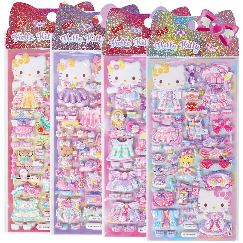 

12pack/lot Sanrio Kitty Kuromi Stickers Kawaii Scrapbooking DIY Diary Decorative Stationery Sticker Album Stick Label