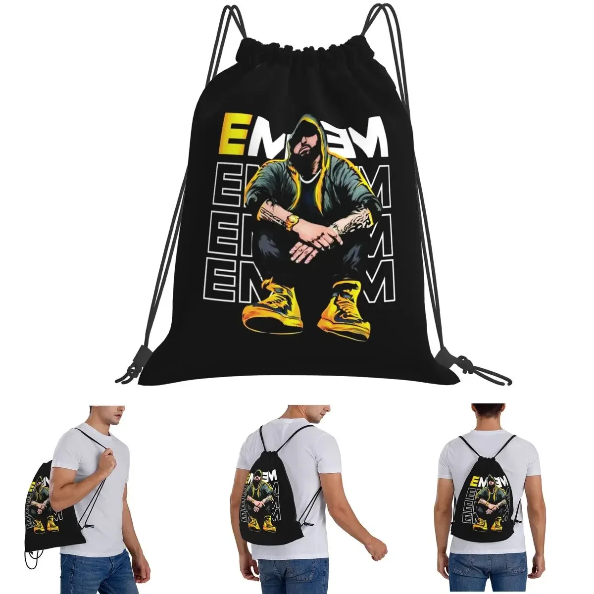 

Рюкзаки Eminem 1, многофункциональные портативные сумки на шнурке, сумка для обуви, сумки для книг для школы путешествий