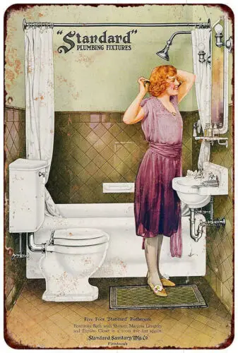 

1922 Standard Plumbing Bathroom Fixtures Vintage reproduction metal sign 8 x 12