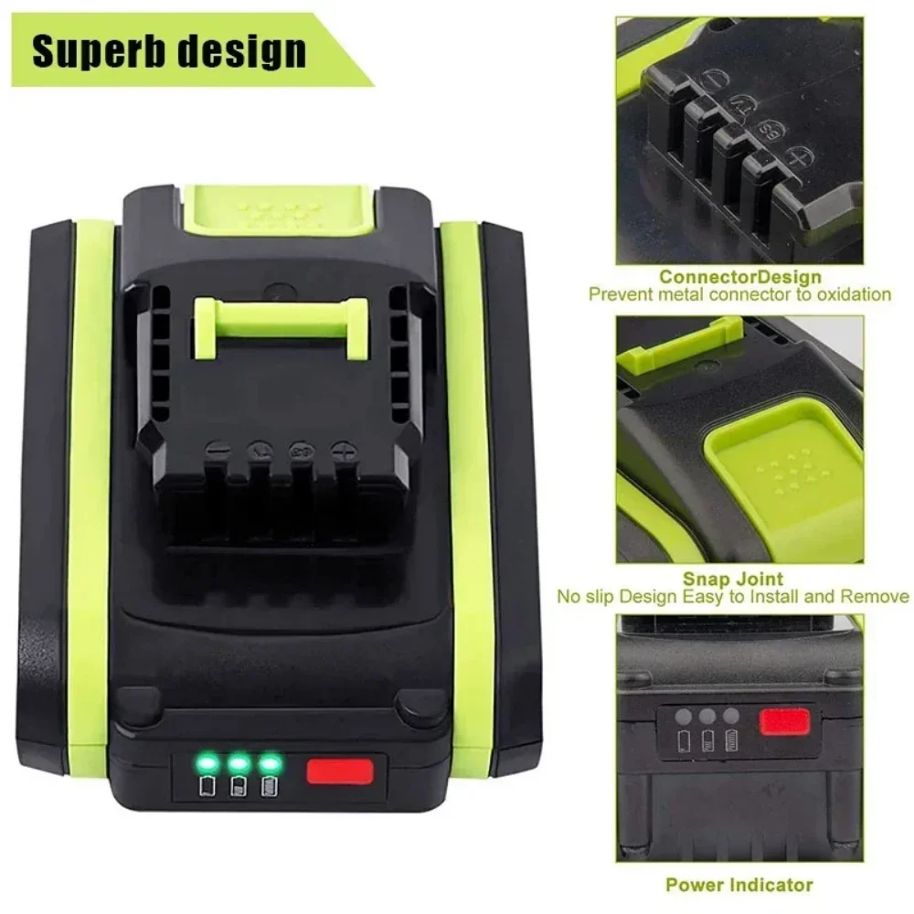 

6.0Ah For WORX 20V high-capacity Lithium-ion Battery WA3551 WA3551.1 WA3553 WA3641 WX373 WX390 Rechargeable Battery Tool