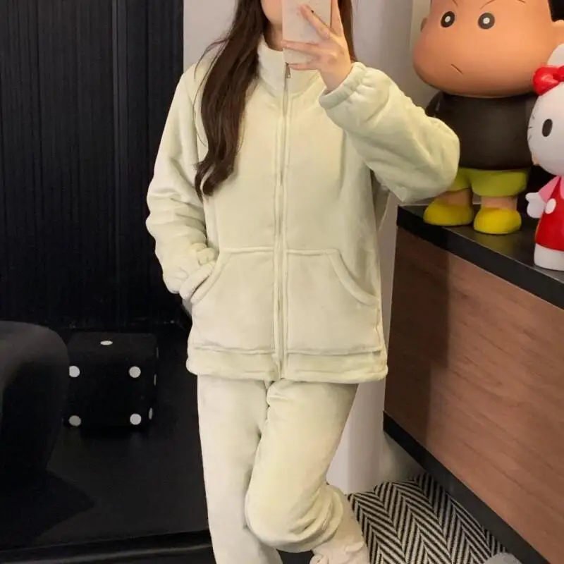 

Comfortable Sleepwear Women's Pajama Set Loungewear Home Clothes Femme Warm Sweet Home Wear Autumn Winter Sleepwear for Girl