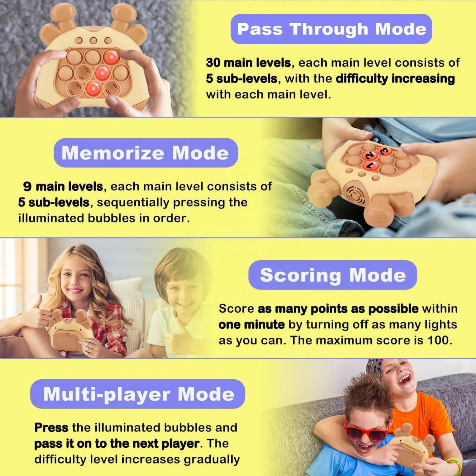 害虫駆除の先駆者 もぐらたたきゲーム機 子供のおもちゃ もぐらたたきゲーム機 クイックプッシュチャレンジパズルおもちゃ