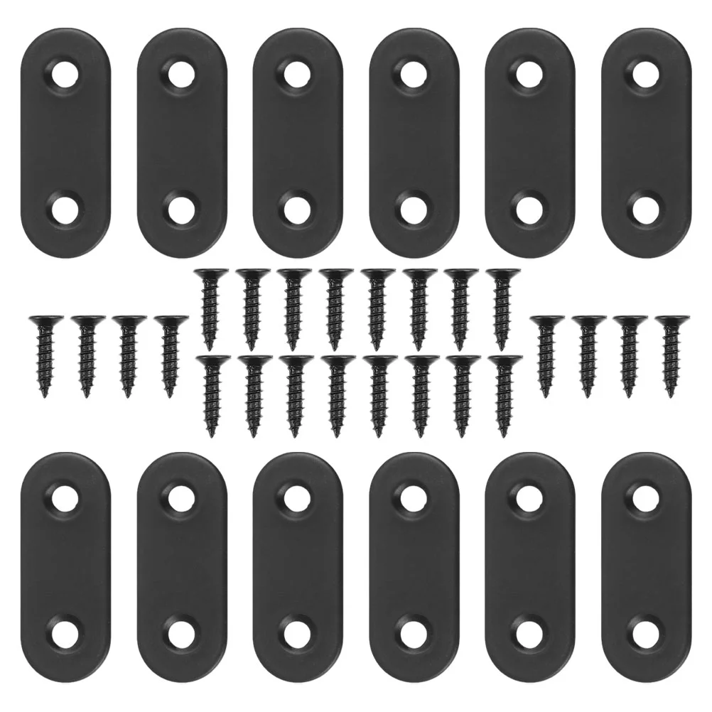 

12 Pcs Corner Code Fixings Flat Brackets Metal for Braces Wood Plate with Holes Plates Stainless Steel