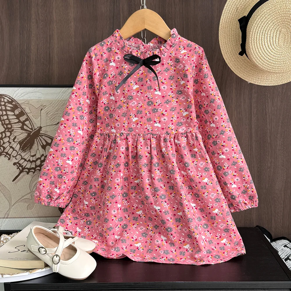 Bär Führer Neue Herbst Mädchen Kleid Frühling Kinder Prinzessin Kleid Casual Blumen Kostüme Kinder Kleidung Blumen Kleider 2-8 Jahre – Detail 2