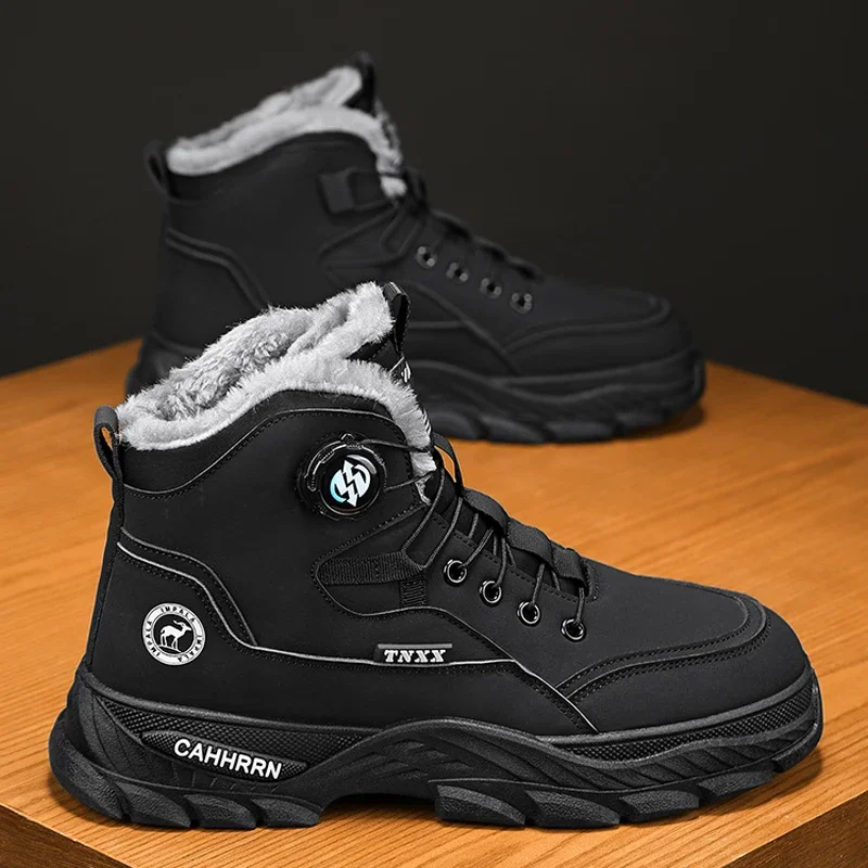 Men\'s Sneakers Add Velvet Ankle Boots Winter Boots for Men Soft and Comfortable Shoes for Men Sports and Leisure Wear-resistant