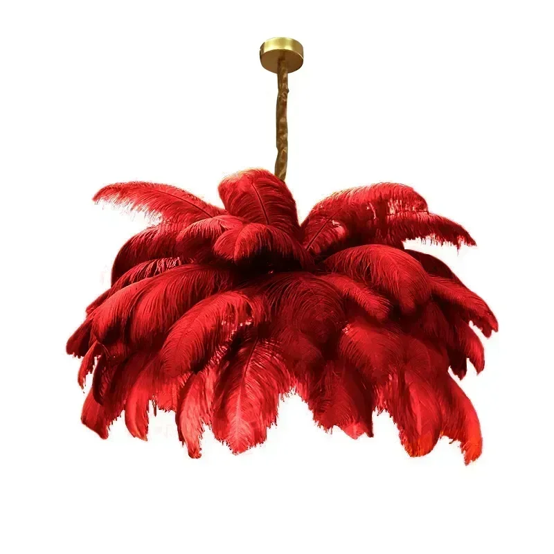 Feather Colorful Nordic Minimal LED Pendant Light Fashion Creative for Bedroom Chandelier Home Decor Living Dinning Rooms Lustre