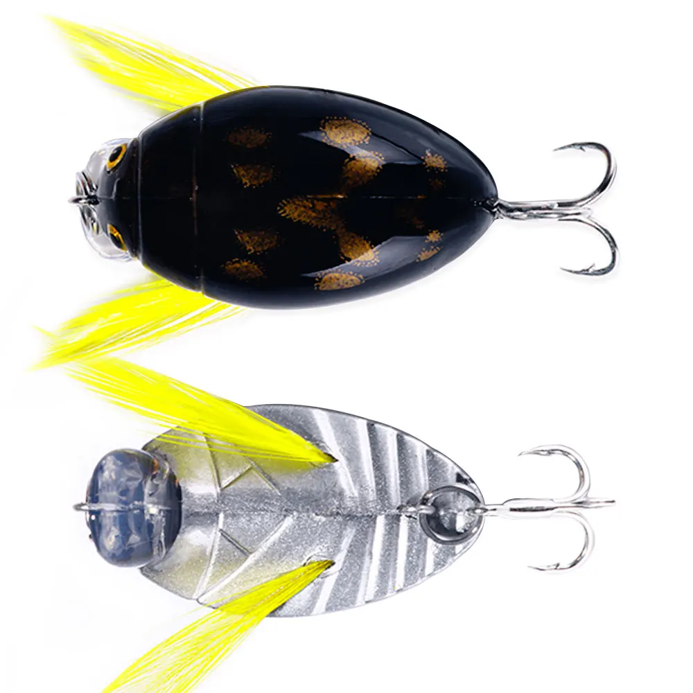 HENGJIA 1PCS 3,8 cm 4g Künstliche Marienkäfer Angeln Köder Zikade Käfer Insekt Wobbler Angeln Lockt Topwater Für bass Karpfen Angeln – Detail 13