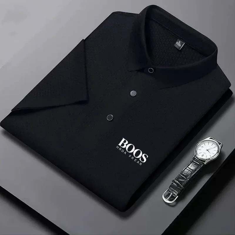 

The new men's high-quality ice silk short-sleeved polo shirt is suitable for summer wear. It is casual and comfortable, breathab