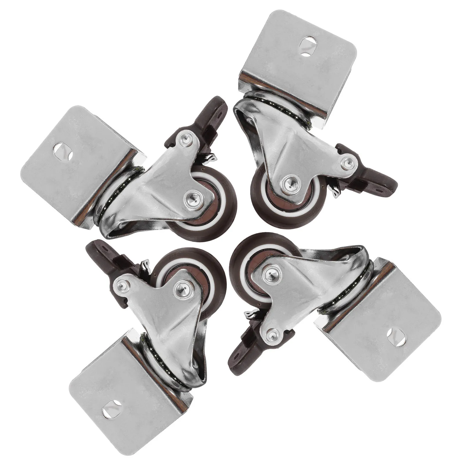 

4Pcs Versatile Heavy Duty Caster Wheels U-Shaped Plate Design Smooth Quiet Operation for Furniture Cabinets Drawers Shelves