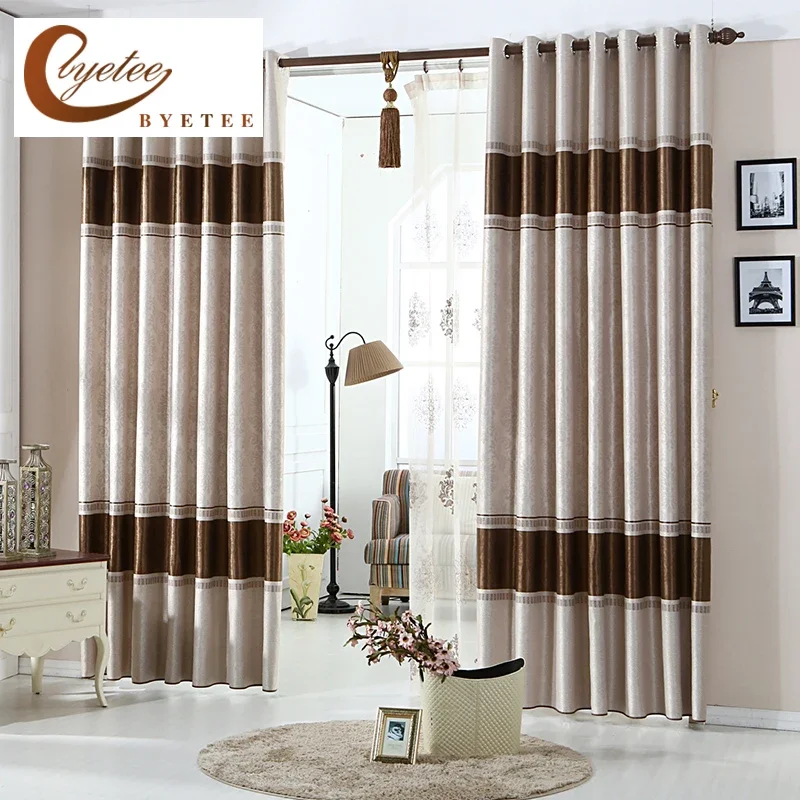 Blackout Kitchen Curtains For Modern European Window Curtain Living Room Bedroom Manufactured Embroidery Yarn Drapes Custom