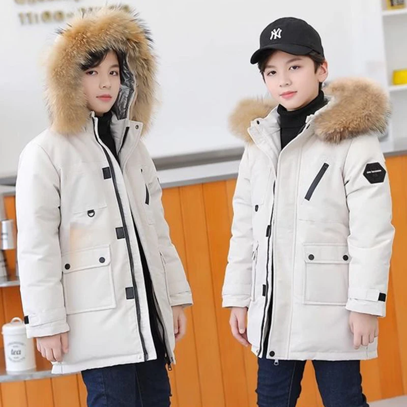 5 6 8 10 12 Years Teenagers Boys Jacket Autumn Winter Thicken Warm Kids Jacket Fashion Zipper Hooded Boys Coat New Kids Clothes