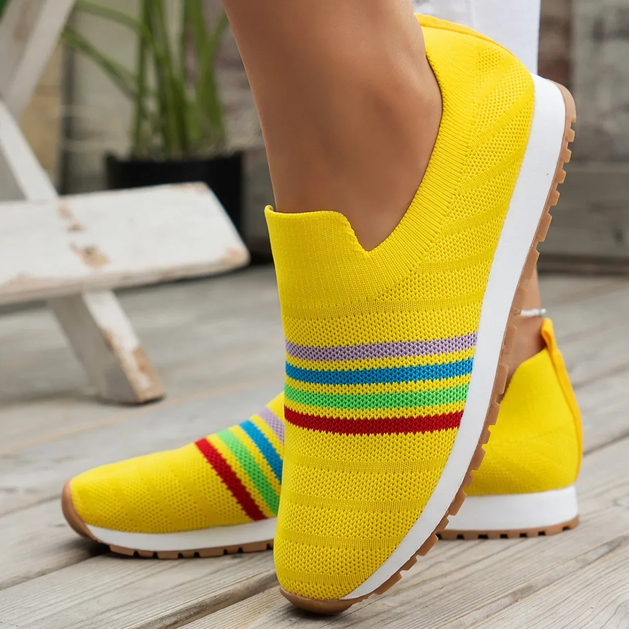 Fashion Mixed Color Female Shoes Mesh Women's Vulcanize Shoes Outdoor Slip on Women Sneakers Low Heel Ladies Casual Shoes