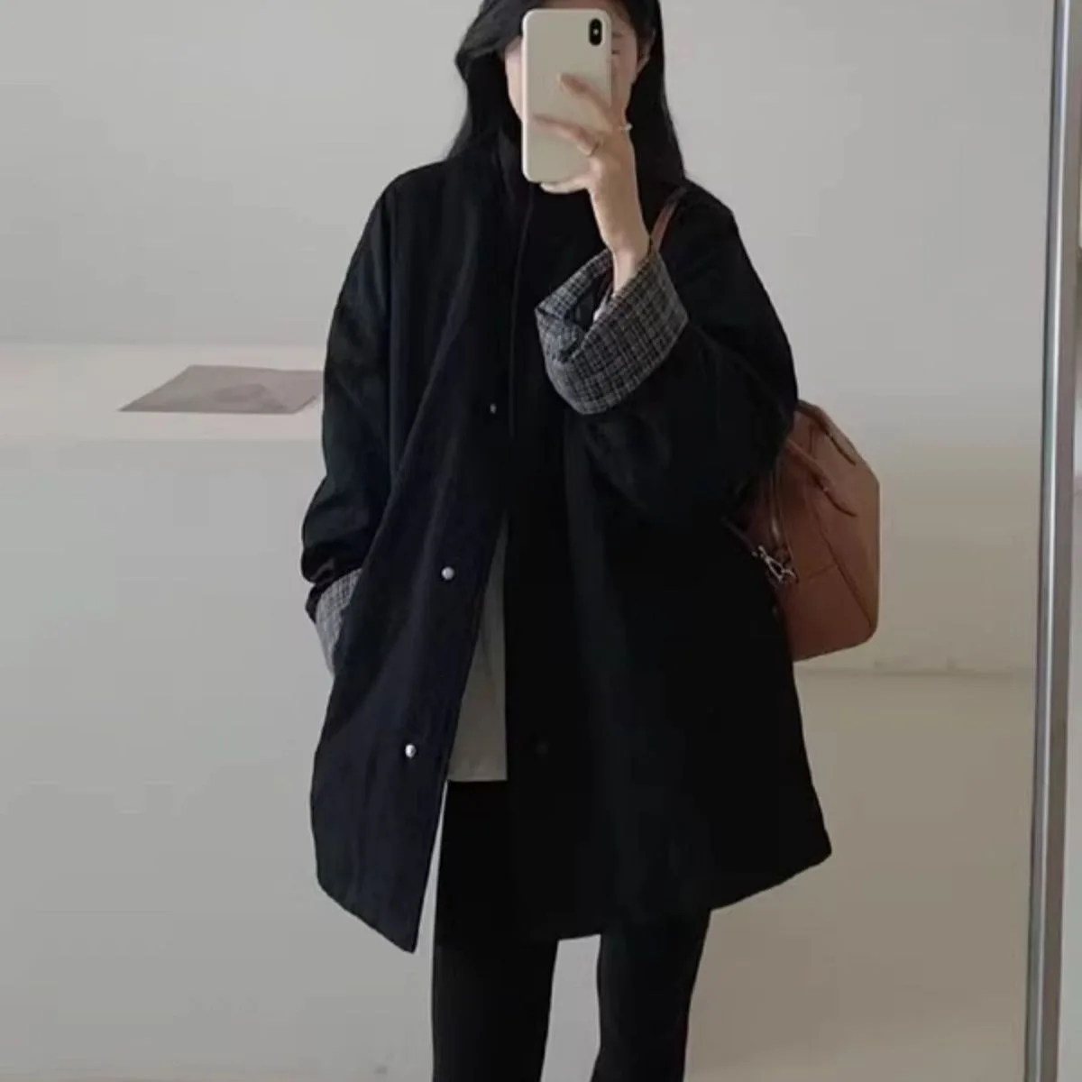 High-End Color Block Cotton Jacket Thickened Warm Casual Stand Collar All-Match Outerwear for Men And Women