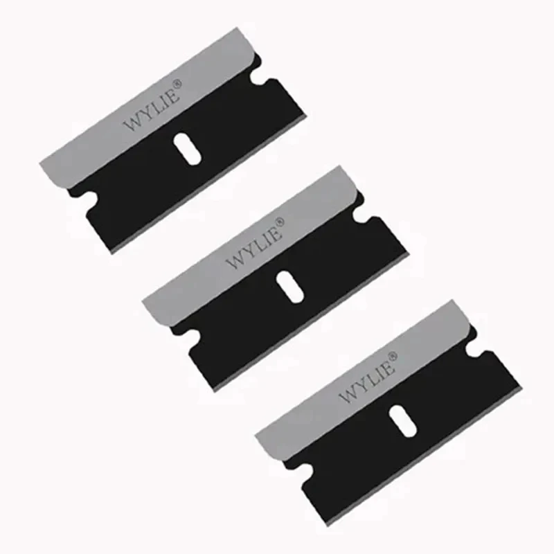 WYLIE WL-009 100Pcs Black Single Edge Blade Durable Sharp Razor For Phone Middle Frame Cover Rear Glass Scraping Pry Repair Tool