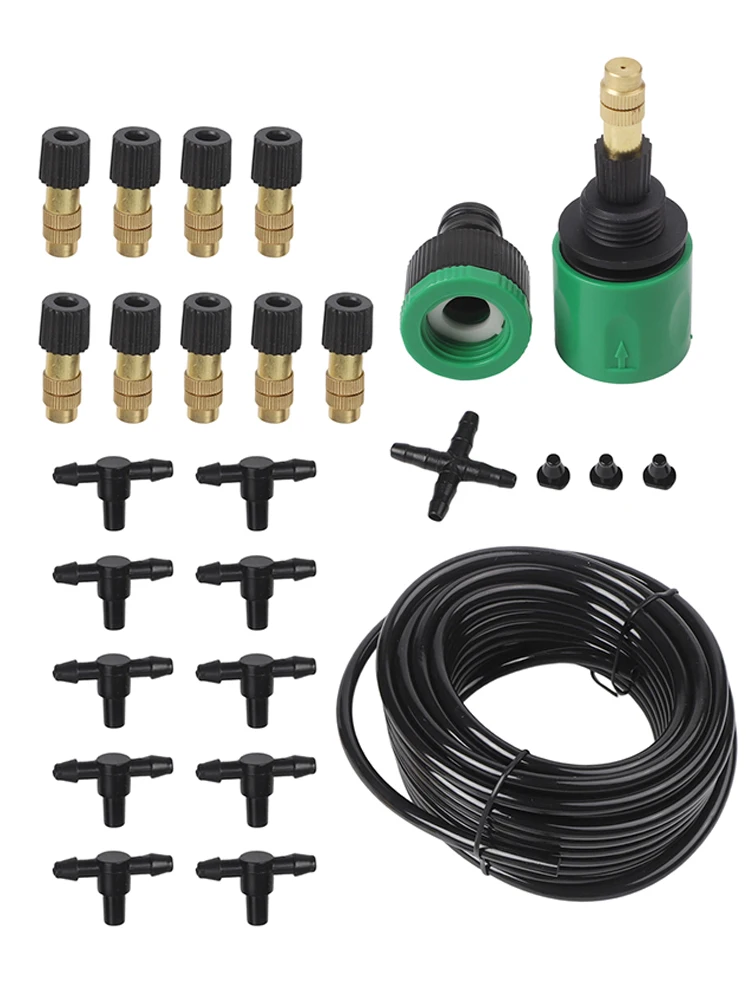 Brass Nozzle Drip Irrigation Kit Supporting Adjustable Spray Angles and Intensity for Multi-Zone Garden Water Management